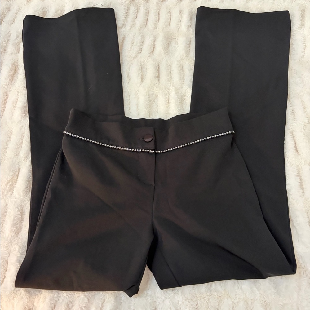 Y2K Black Trousers with bedazzled details